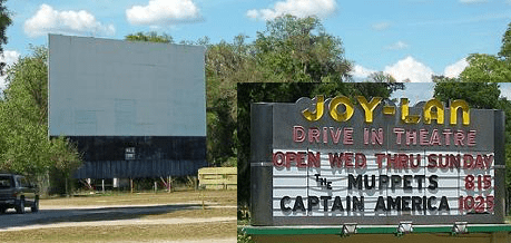 The Joy Lan Drive In Theater offers first run movies weekly! in an old-fashioned outdoor experience!