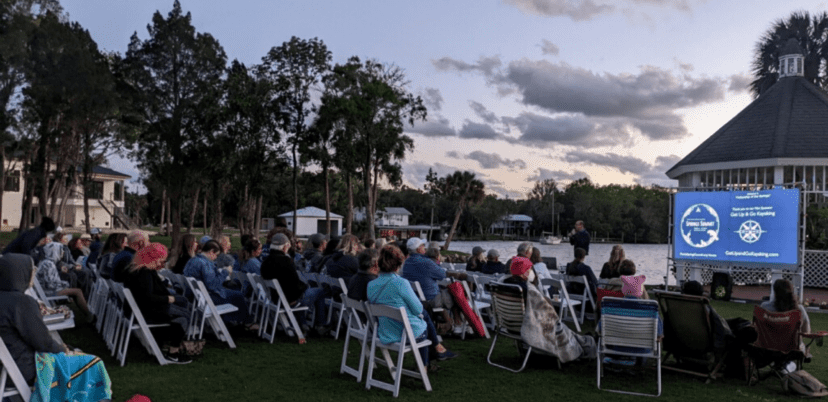 FSC Springs Summit attendees watched The Fekllowship of the Springs film on the Plantation Inn lawn. Photo provided by FSC